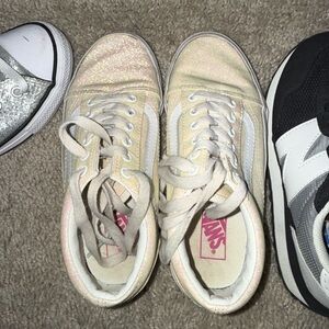 Vans Cream Glitter Sneakers